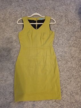Antonio Melani Sleeveless V-Neck Sheath Dress in Chartreuse
